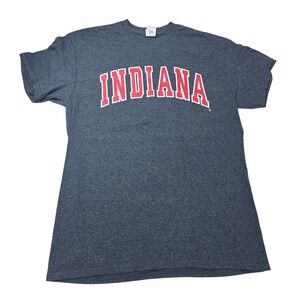 Indiana‎ University T Shirt Mens Size M Gray Graphic Tee Hoosiers
